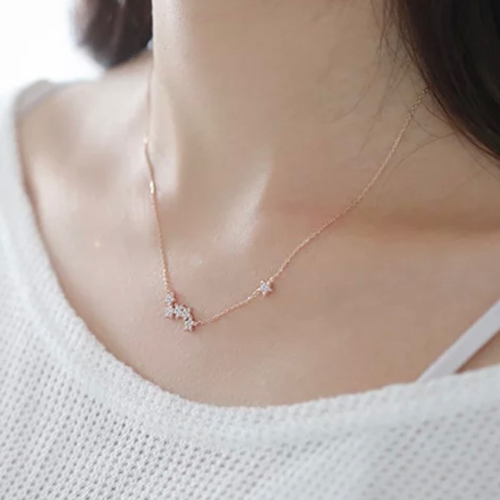925 Sterling Silver Constellation Star Necklace - Picture 2 of 5